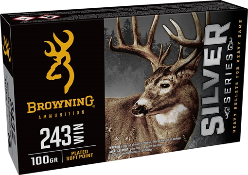 Picture of Browning Ammo Silver 243Win 100gr Plated Soft Point 20 Per Box/10 Case B192602431