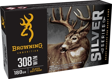 Picture of Browning Ammo Silver 308Win 180gr Plated Soft Point 20 Per Box/10 Case B192603081