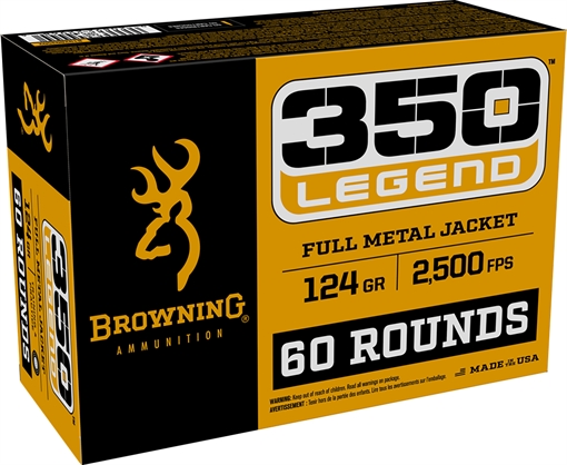 Picture of Browning Ammunition 350 LEGEND 124GR FULL METAL JACKET 60/BOX B192803502
