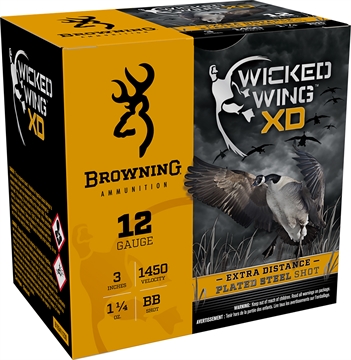 Picture of Browning Ammo Wicked Wing XD 12Gauge 3" 1 1/4oz BBShot 25 Per Box/10 Case B193411230