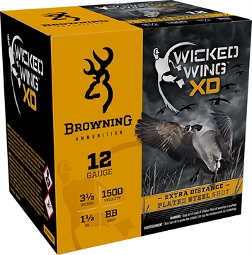 Picture of Browning Ammo Wicked Wing XD 12Gauge 3.50" 1 1/2oz BBShot 25 Per Box/10 Case B193411240