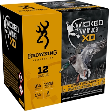 Picture of Browning Ammo Wicked Wing XD 12Gauge 3.50" 1 1/2oz 2Shot 25 Per Box/10 Case B193411242