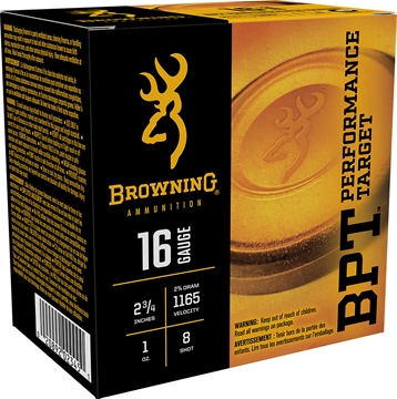 Picture of Browning Ammo BPT Performance Target 16Gauge 2.75" 1oz 8Shot 25 Per Box/10 Case B193611628