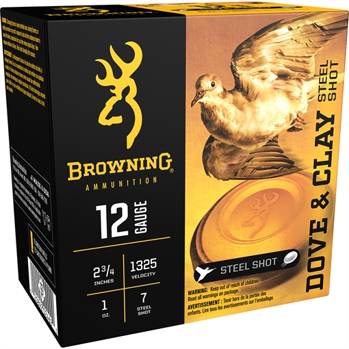 Picture of Browning Ammunition DOVE & CLAY 12 GAUGE 2-3/4'' 1OZ #7 STEEL SHOT 25/BOX B193831227