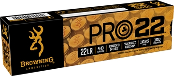 Picture of Browning Ammo Pro22 22LR 40gr Lead Round Nose 100 Per Box/20 Case B194122101
