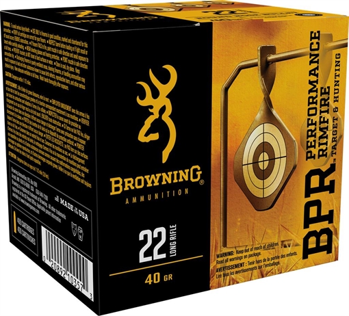 Picture of Browning Ammo BPR Performance Rimfire 22LR 40gr Lead Round Nose 400 Per Box/4 Case B194122400