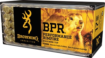 Picture of Browning Ammo BPR Performance Rimfire 17HMR 17gr Polymer Tip 50 Per Box/20 Case B195117050