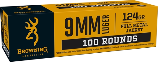 Picture of Browning Ammo B9MM124VP   9mm 124gr Full Metal Jacket 100 Per Box/10 Case *Value Pack