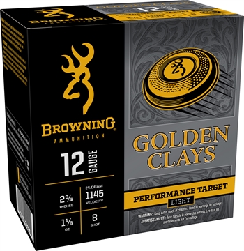 Picture of Browning Ammo Golden Clays 12Gauge 2.75" 1 1/8oz 8Shot 25 Per Box/10 Case BGC128