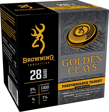 Picture of Browning Ammo Golden Clays 28Gauge 2.75" 3/4oz 7.5Shot 25 Per Box/10 Case BGC287