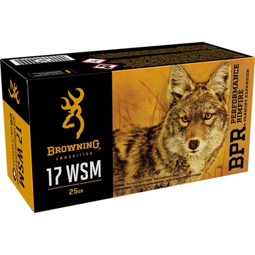 Picture of Browning Ammunition BPR 17 WINCHESTER SUPER MAGNUM 25GR POLYMER TIP 50/BOX B196117050