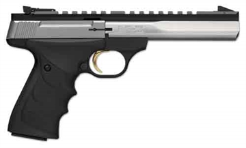 Picture of Browning Buck Mark Contour 22 LR 10+1, 5.50" Polished Flats Contoured Barrel, Matte Stainless Serrated w/Picatinny Rail Slide, Matte Black Anodized Frame, Black URX Grip, Ambidextrous 051507490