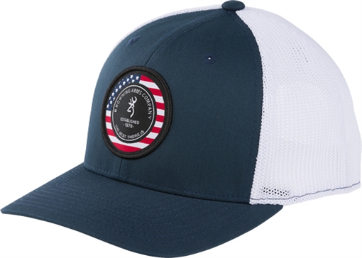 Picture of BROWNING CAP FREEDOM 110 MESH BACK CIRCLE PATCH NAVY/WHITE* 308590951