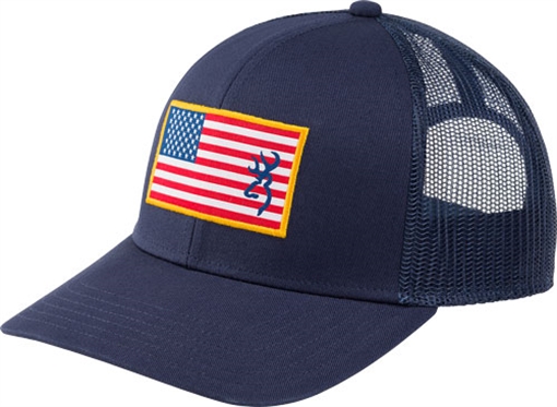 Picture of BROWNING CAP GLORY MESH SNAP BACK AMER FLAG PATCH BLUE OSFM 308396651