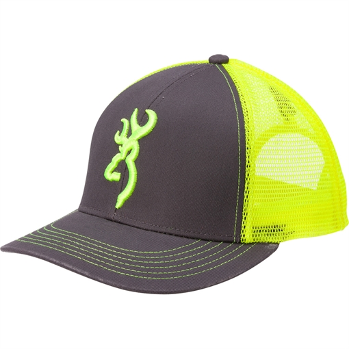 Picture of Browning Browning Flashback Hat Charcoal/Neon Green 308177541 023614419242