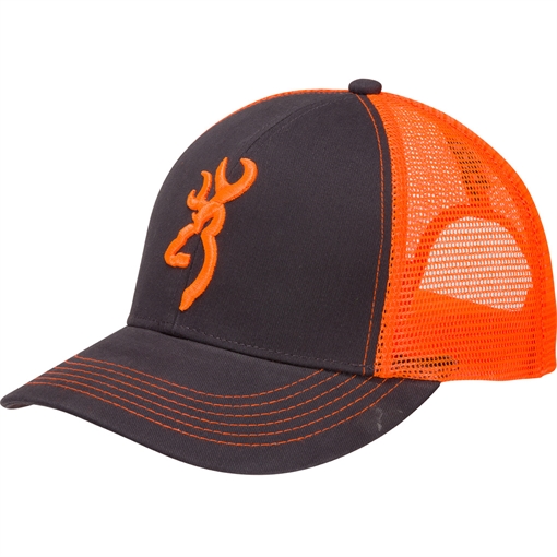 Picture of Browning Browning Flashback Hat Charcoal/Neon Orange 308177621 023614419259
