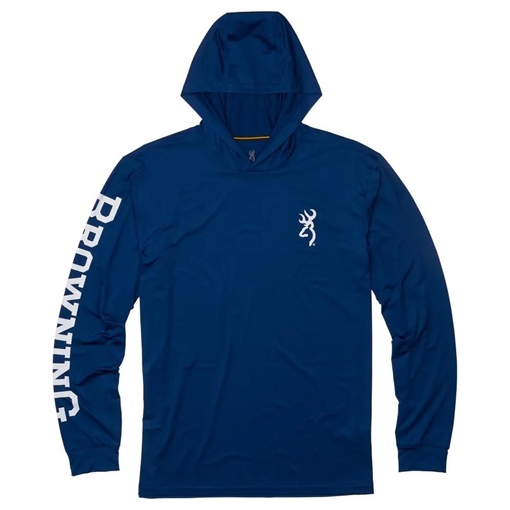Picture of Browning Hooded Long Sleeve Sun Shirt Navy M 3010729502