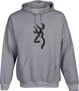 Picture of BROWNING HOODIE BRANDED BUCK MARK HEATHER GRAY LARGE 5030016903 048702502767