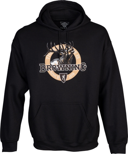 Picture of BROWNING HOODIE VINTAGE EMBLEM ELK BLACK XLARGE 5030039904 048702503016