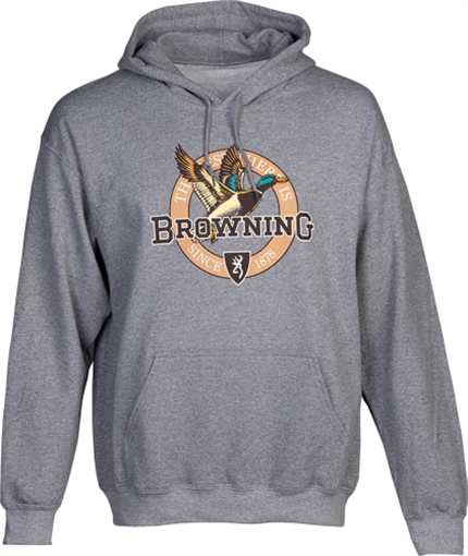 Picture of BROWNING HOODIE VINTAGE EMBLEM GREENHEAD HEATHER GRAY XXLARGE 5030036905 048702503146