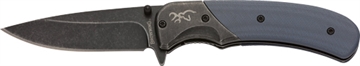 Picture of Browning The Range EDC Compact 2.75" Folding Drop Point, Plain Black Oxide Stonewashed 7Cr17MoV SS Blade, Black/Blue Aluminum/G10 Handle 3220365