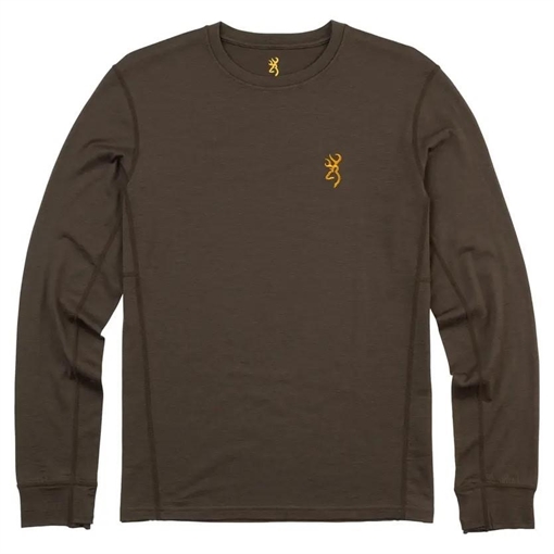 Picture of Browning Merino Crew Long Sleeve Shirt Major Brown M 3010949802