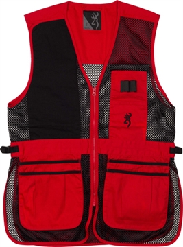 Picture of BROWNING MESH SHOOTING VEST R-HAND XL BLACK/RED TRIM 3050267104