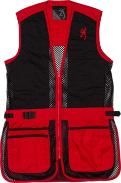 Picture of BROWNING MESH SHOOTING VEST R-HAND YOUTH'S SM BLACK/RED 3050547101