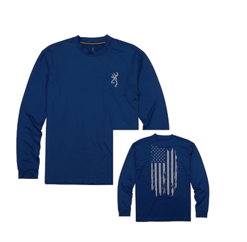 Picture of BROWNING SHT,SUN,LS,NAVY/FLAG,M 3011789502