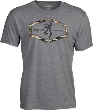 Picture of BROWNING SS T-SHIRT BROWNING HEXLOCK HEATHER GRAY LARGE 5010016903 048702500688
