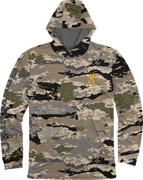 Picture of Browning Hooded Long Sleeve Tech Shirt Ovix Camo L 3010863403