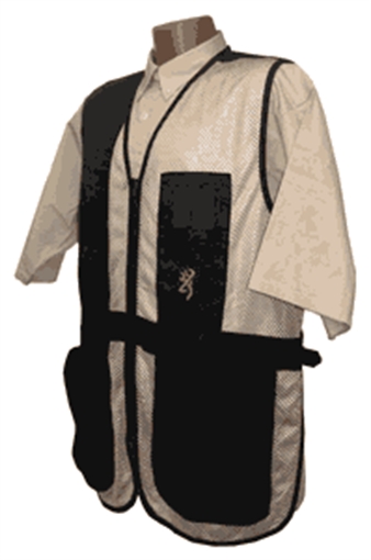 Picture of BROWNING MESH SHOOTING VEST R-HAND 2XL BLACK/TAN TRIM 3050268905