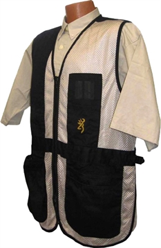 Picture of BROWNING MESH SHOOTING VEST R-HAND SM BLACK/TAN TRIM 3050268901