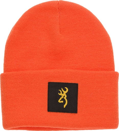 Picture of BROWNING STILL WATER BEANIE BLAZE ORANGE W/BUCK MARK PATCH 308657011