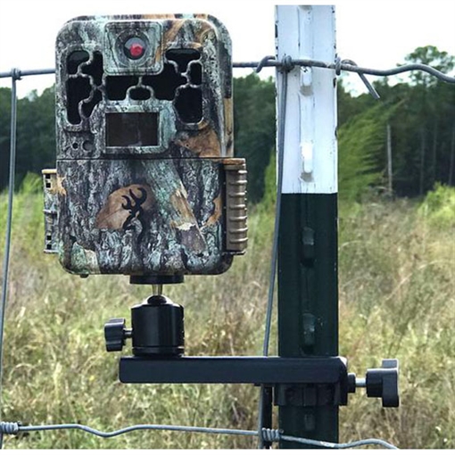 Picture of Browning Trail Cameras T-Post Mount Black Powder Coated Steel Fits Browning Trail Cameras CTM