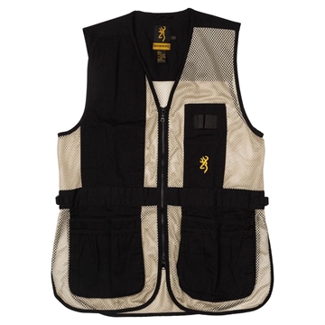 Picture of Browning Trapper Creek Mesh Shooting Vest Black and Tan L 3050268903