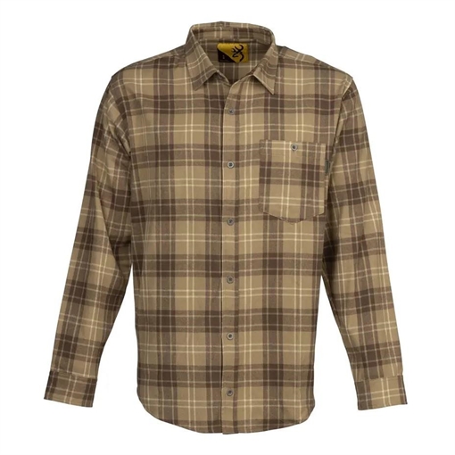 Picture of Browning Upland Flannel Long Sleeve Shirt Tan XL 3012734804