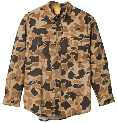 Picture of Browning Wasatch-CB Shirt Button-Front 2 Pocket Vintage Tan Camo S 3017801201
