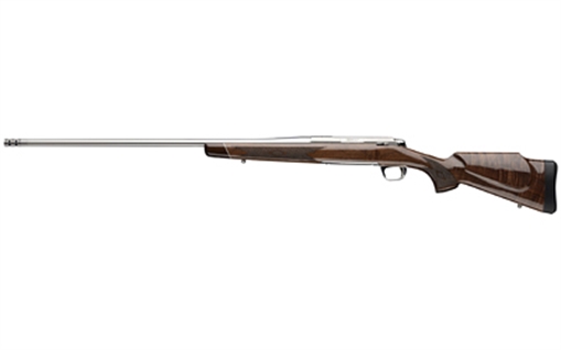 Picture of Browning X-Bolt 2, White Gold Medallion, Bolt Action Rifle, 270 Winchester, 22" Sporter Contour Barrel, 1:10 Twist, Threaded M13X.75, Muzzle Brake, Polished Finish, Silver, Gloss Finished V/VI American Walnut Stock, 4 Rounds, 1 Magazine 036007224