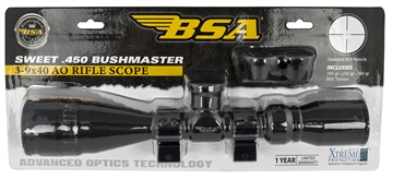 Picture of BSA Sweet 450 Bushmaster Matte Black 3-9x40mm AO 1" Tube 30/30 Reticle Features Weaver Rings 45039X40AOWRTB