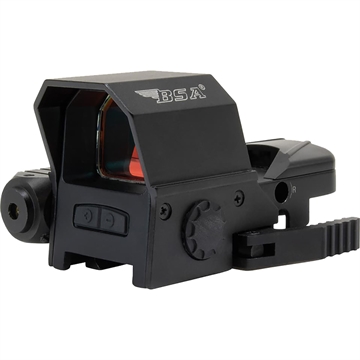 Picture of BSA Optics , Red Dot with Laser, 33x24mm Objective Lens, 4 Reticles (4MOA Dot, 4MOA Dot w/ 50MOA Circle, 2MOA Dot w/ 42MOA Circle, 2MOA Dot with 42MOA Crosshair), Black Color RS-3324RL