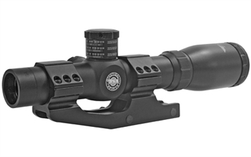 Picture of BSA Optics Tactical Weapon, Rifle Scope, 1-4X24, 30mm Maintube, Mil Dot Reticle, 1/2 MOA Adjustments, Black Color, Mount, .223 and .308 Turrets TW-14X24W1PMTB