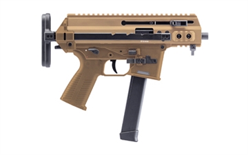 Picture of B&T USA APC9K, Semi-automatic Rifle, SBR, 9MM, 4.3" Barrel, Anodized Finish, Coyote Tan, Ambidextrous Safety, Telescoping Stock, Glock Magazine Compatible, 1 Magazine, 33 Rounds TS BT-361765-02-SBR-G-CT-