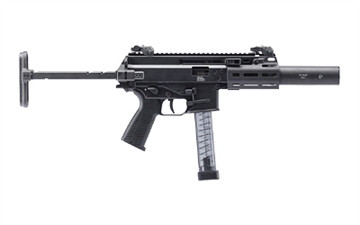 Picture of B&T USA APC9K SD, Semi-automatic, SBR, 9MM, 4.3" Barrel, Telescopic Stock, Anodized Finish, Black, 30 Rounds, 1 Magazine, Includes Suppressor BT-36045-SD-SBR-KIT