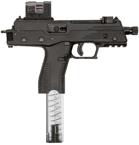 Picture of B&T Firearms TP w/Optic 380 ACP 30+1 5" Threaded, Black, Picatinny Rail Frame, No Brake, Iron Sights, Aimpoint Acro Included BT4200USTB