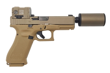 Picture of B&T HUSH PUPPY KIT GLOCK 19X TAN 9MM, WIPE SUPRSR, FDE ACRO P-2, 100RDS 147G AMMO (BT-HUSH-CAN) HUSH-PUPPY-KIT-FD