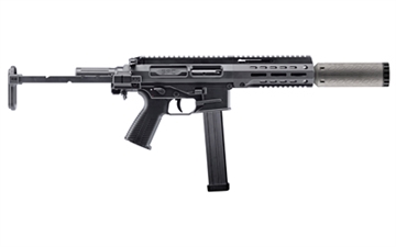 Picture of B&T USA SPC45 SD, Semi-automatic, SBR, 45 ACP, 4.53" Barrel, Telescopic Stock, Anodized Finish, Black, 25 Rounds, 1 Magazine, Includes Suppressor T BT-500168-SD-SBR-TS-KI