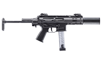 Picture of B&T USA SPC, Semi-automatic Rifle, SBR, 9MM, 4.5" Barrel, Anodized Finish, Black, PDW Stock, 1 Magazine, 30 Rounds, Includes Suppressor S BT-500003-PDW-SBR-SD-T