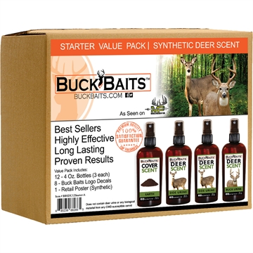Picture of Buck Baits Buck Baits Starter Kit Doe/Doe in Heat/ Buck/ Earth Cover 3 oz. ea. BBSDU12STARTER-A