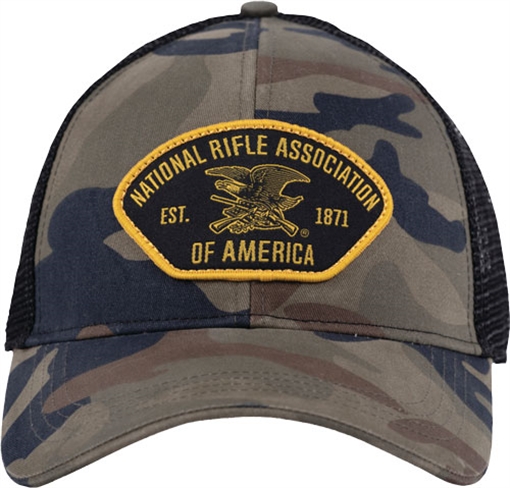 Picture of BUCK WEAR WEAR BALL CAP NRA LOGO WOODLANDS CAMO/BLACK BW-9156